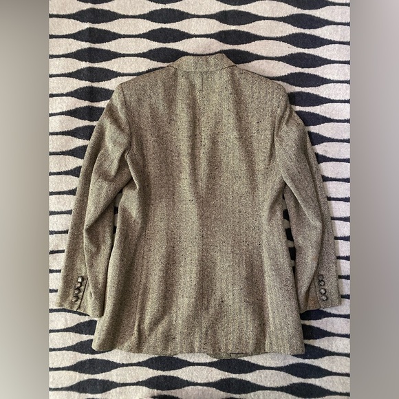 VTG Lauren Ralph Lauren Silk Herringbone Blazer Equestrian Buttons Size 6 - Picture 7 of 16